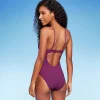 Women's Ribbed Plunge Twist-Front One Piece Swimsuit - Shade & Shore™ Purple -Default Template 7 GUEST 014b7d74 2b8e 4b13 8642 5122d745d2de