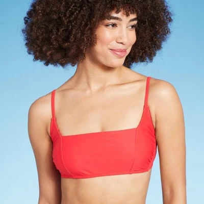 Women's Square Neck Bralette Bikini Top - Wild Fable™ Red 4 Women's Square Neck Bralette Bikini Top - Wild Fable™ Red - Image 2