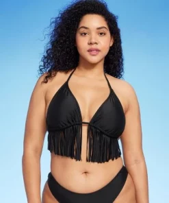 Women's Fringe Triangle Bikini Top - Wild Fable™ Black -Default Template 7 GUEST 0cbf352a 2c45 41ce 8508 6274a1d2287b