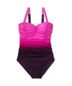 Women's UPF 50 Sweetheart Neck Seamed One Piece Swimsuit - Shape + Style™ by Aqua Green® Multi Pink -Default Template 7 GUEST 0d59fd76 5899 49b4 b8b1 0c198ee47daa