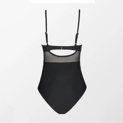 Women's V Neck One Piece Swimsuit Crisscross Mesh Mid Cut Bathing Suit-Cupshe 4 Women's V Neck One Piece Swimsuit Crisscross Mesh Mid Cut Bathing Suit-Cupshe - Image 2