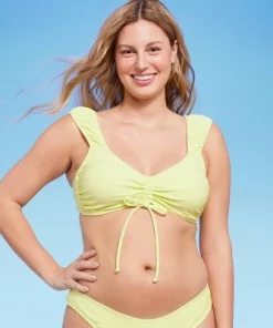 Women's Tie-Front Cap Sleeve Bralette Bikini Top - Wild Fable™ Light Yellow -Default Template 7 GUEST 1053125f cf58 427f 9939 9b75c5587886