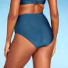 Women's High Waist Shirred Front Bikini Bottom - Shade & Shore™ Teal Blue Shine -Default Template 7 GUEST 109e4f0d b4df 4bef 8706 fd477a7c5dac