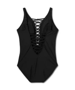 Women's UPF 50 Lace-Up One Piece Swimsuit - Aqua Green® Black -Default Template 7 GUEST 1298901b 8116 4e75 a0e4 99a4801cbeeb