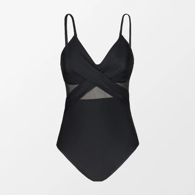 Women's V Neck One Piece Swimsuit Crisscross Mesh Mid Cut Bathing Suit-Cupshe 6 Women's V Neck One Piece Swimsuit Crisscross Mesh Mid Cut Bathing Suit-Cupshe - Image 4