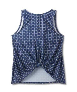 Women's Tie Back Tile Print Tankini Top - Kona Sol™ Navy Blue -Default Template 7 GUEST 1786c3e1 8a36 4494 94aa 1c80cfb313d6