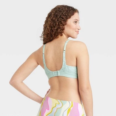 Women's Lace Wirefree Plunge Bra - Auden™ Green 3 Women's Lace Wirefree Plunge Bra - Auden™ Green
