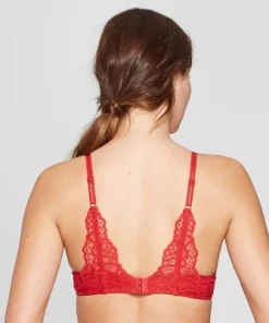 Women's Lightly Lined Plunge Bra - Auden™ Orange Berry