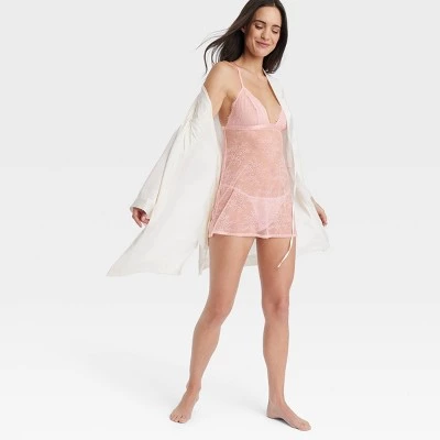 Women's Lace Triangle Lingerie Babydoll with Thong - Auden™ Red 4 Women's Lace Triangle Lingerie Babydoll with Thong - Auden™ Red - Image 2