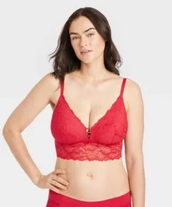 Women's Longline Lace Bralette - Auden™ Red -Default Template 7 GUEST 197a52d6 8736 4921 8d48 d0be2ec42f2e