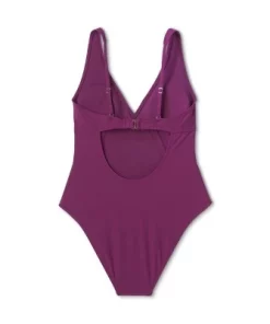 Women's Ribbed Plunge Twist-Front One Piece Swimsuit - Shade & Shore™ Purple -Default Template 7 GUEST 19b829ba 6589 4e35 be61 28dba876585f