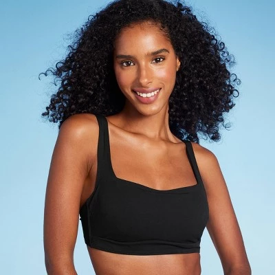 Women's Shaping Square Neck Underwire Longline Bikini Top - Shade & Shore™ Black 4 Women's Shaping Square Neck Underwire Longline Bikini Top - Shade & Shore™ Black - Image 2