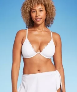 Women's Underwire Ruffle Trim Bikini Top - Shade & Shore™ White -Default Template 7 GUEST 1b6d9c5a 846b 432c 98ac 7e463886bcba 10