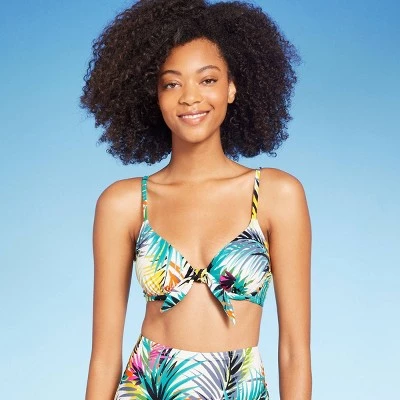 Women's Tie Detail Underwire Bikini Top - Shade & Shore™ Multi Palm Print 5 Women's Tie Detail Underwire Bikini Top - Shade & Shore™ Multi Palm Print - Image 3