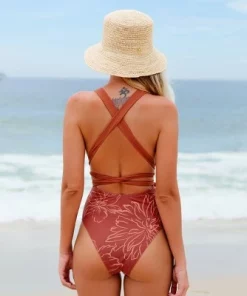 Women's Floral V Neck Crisscross One Piece Swimsuit - Cupshe -Default Template 7 GUEST 1be17c9a 9083 46e3 a130 97554286275e