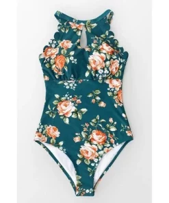 Women's Floral Scalloped Crisscross One Piece Swimsuit - Cupshe -Default Template 7 GUEST 1d37cfa0 1af7 47b5 8b89 295c11d72cc0
