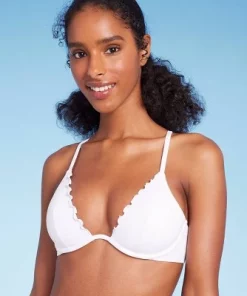 Women's Underwire Ruffle Trim Bikini Top - Shade & Shore™ White -Default Template 7 GUEST 1e2e9519 febb 4f3c 848e ec90796c1abd