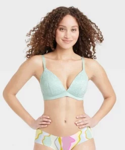 Women's Lace Wirefree Plunge Bra - Auden™ Green 20 Women's Lace Wirefree Plunge Bra - Auden™ Green -Default Template 7 GUEST 215da465 9266 468a 86ee e95f3d4a6143 6