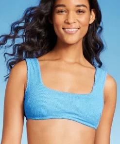 Women's Pucker Square Neck Wide Strap Bralette Bikini Top - Wild Fable™ Blue -Default Template 7 GUEST 23a5c769 9c57 43ef ae2d d1bbe867a541