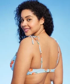 Women's Orange Print Tie Shoulder Underwire Bikini Top - Wild Fable™ Blue -Default Template 7 GUEST 23c99695 e5df 4914 8d36 dc87d07f2704