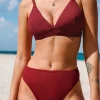 Women's Triangle High Waisted Bikini Set Swimsuit -Cupshe