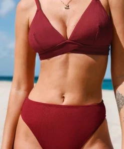 Women's Triangle High Waisted Bikini Set Swimsuit -Cupshe