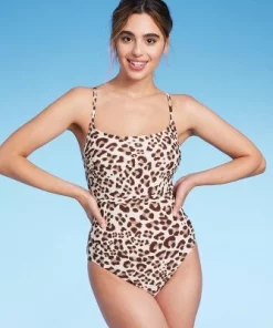 Women's Leopard Print Wrap Belt Medium Coverage One Piece Swimsuit - Kona Sol™ Beige -Default Template 7 GUEST 26231c59 a525 4f13 964c e2d1819674e7