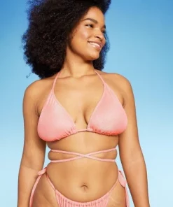 Women's Triangle Wrap Bikini Top - Wild Fable™ Pink Lurex -Default Template 7 GUEST 266c31fe 2148 47e3 af26 8bfc804ec0c4 2