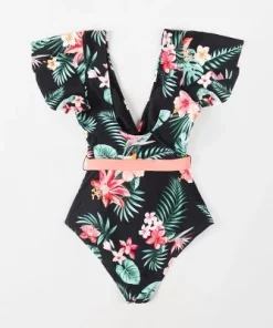 Women's V Neck Ruffle One Piece Swimsuit Tropical Floral Bathing Suit - Cupshe 10 Women's V Neck Ruffle One Piece Swimsuit Tropical Floral Bathing Suit - Cupshe -Default Template 7 GUEST 26a4d0d9 3751 4875 9e5e 8c0d7001c83b
