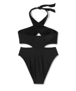 Women's Cross Front Halter One Piece Swimsuit - Wild Fable™ Black -Default Template 7 GUEST 2704cf92 6417 4a90 9b68 7e7fc50b6764