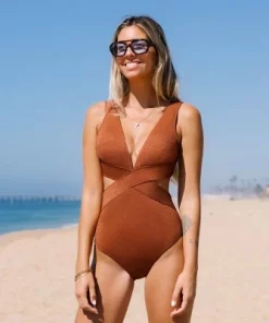 Women's Metallic Plunge Cutout One Piece Swimsuit - Cupshe -Default Template 7 GUEST 293de21f 0116 412b 8556 b66d4d702c63