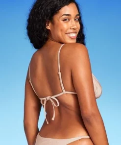 Shade & Shore Women's Chain Strap Triangle Bikini Top - Shade & Shore™ Tan Shine