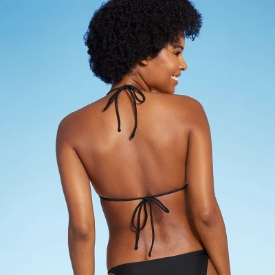 Women's Thin Strap Triangle Bikini Top - Wild Fable™ Black 6 Women's Thin Strap Triangle Bikini Top - Wild Fable™ Black - Image 4