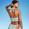 Women's Ruffle Tie-Front Halter Bikini Top - Wild Fable™ Green Floral Print -Default Template 7 GUEST 2f406440 6c81 4622 90e6 c8e0eaab55b5