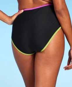 Women's Contrast Binding High Waist Bikini Bottom - Shade & Shore™ Black -Default Template 7 GUEST 305b80e6 31bf 428f 9b55 61f3892ac6ca