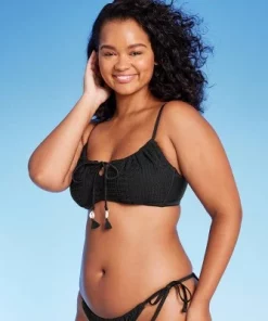 Women's Crochet Tie-Front Bralette Bikini Top - Wild Fable™ Cream -Default Template 7 GUEST 30a4b4b6 4b8d 446b 8642 53366a3b2dda