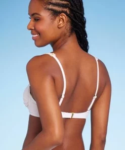 Women's Embroidered Daisy Strap Underwire Bikini Top - Wild Fable⢠Yellow