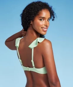 Women's Ruffle Continuous Underwire Bikini Top - Shade & Shore™ Green