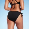 Women's Side-Tie Medium Coverage Hipster Bikini Bottom - Shade & Shore™ Black