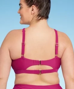 Women's High Neck Keyhole Braided Strap Bikini Top - Shade & Shore™ Purple