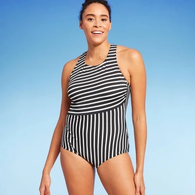 Lands' End Women's UPF 50 Full Coverage High Neck Tugless One Piece Swimsuit Blue Multi 4 Lands' End Women's UPF 50 Full Coverage High Neck Tugless One Piece Swimsuit Blue Multi - Image 2