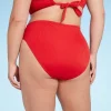 Women's Ribbed High Waist High Leg Bikini Bottom - Shade & Shore™ Red -Default Template 7 GUEST 3c7c73be cba4 4021 b388 199cc4fc23d2