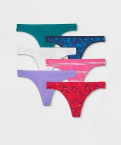 Women's 6pk Fashion Print Thong - Auden™ Multi -Default Template 7 GUEST 4019615d 985c 4a72 8476 06dfad17d4a7 3