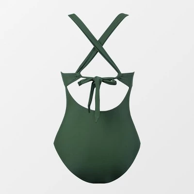 Women's Tummy Control Cross Back Self-Tie One Piece Swimsuit - Cupshe 7 Women's Tummy Control Cross Back Self-Tie One Piece Swimsuit - Cupshe - Image 5