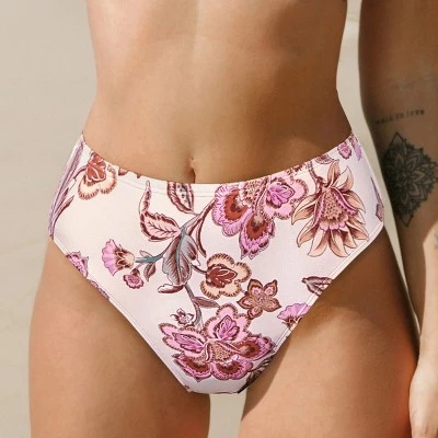 Women's Paisley Floral High Rise Bikini Bottoms Swimsuit - Cupshe 5 Women's Paisley Floral High Rise Bikini Bottoms Swimsuit - Cupshe - Image 3