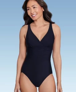 Women's UPF 50 Waist Detail Over the Shoulder One Piece Swimsuit - Aqua Green® Pink -Default Template 7 GUEST 48f9f320 b545 47a0 8a52 b1a503c4bc6f