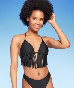 Women's Fringe Triangle Bikini Top - Wild Fable™ Black -Default Template 7 GUEST 493fb009 7190 40cc 8c54 a3515c6fa8aa 2