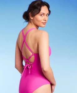 Women's Crochet Shell Stitch Medium Coverage One Piece Swimsuit - Kona Sol™ Pink -Default Template 7 GUEST 49554e30 c316 4b87 9aac a8aee5908fdf