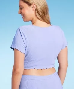 Women's Ruffle Detail Ribbed Short Sleeve Cropped Rashguard - Wild Fable™ Purple 13 Women's Ruffle Detail Ribbed Short Sleeve Cropped Rashguard - Wild Fable™ Purple -Default Template 7 GUEST 49dca862 6386 4bbc 931a e7ded3b13130