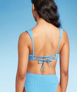 Women's Pucker Square Neck Wide Strap Bralette Bikini Top - Wild Fable™ Blue -Default Template 7 GUEST 4a2cb020 8752 4d54 91e7 e0bbbb6ed987